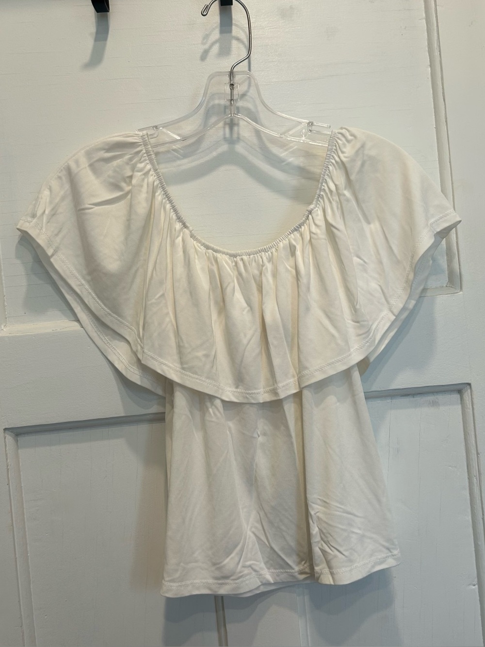 LA Hearts White Off-Shoulder Ruffle Top - Picture 2 of 4